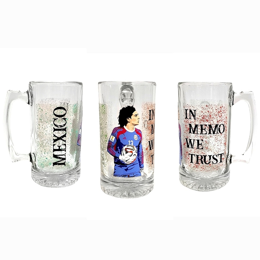 Memo Ochoa Club America Mexico Custom Tarro Beer Mug Glass 27oz Soccer